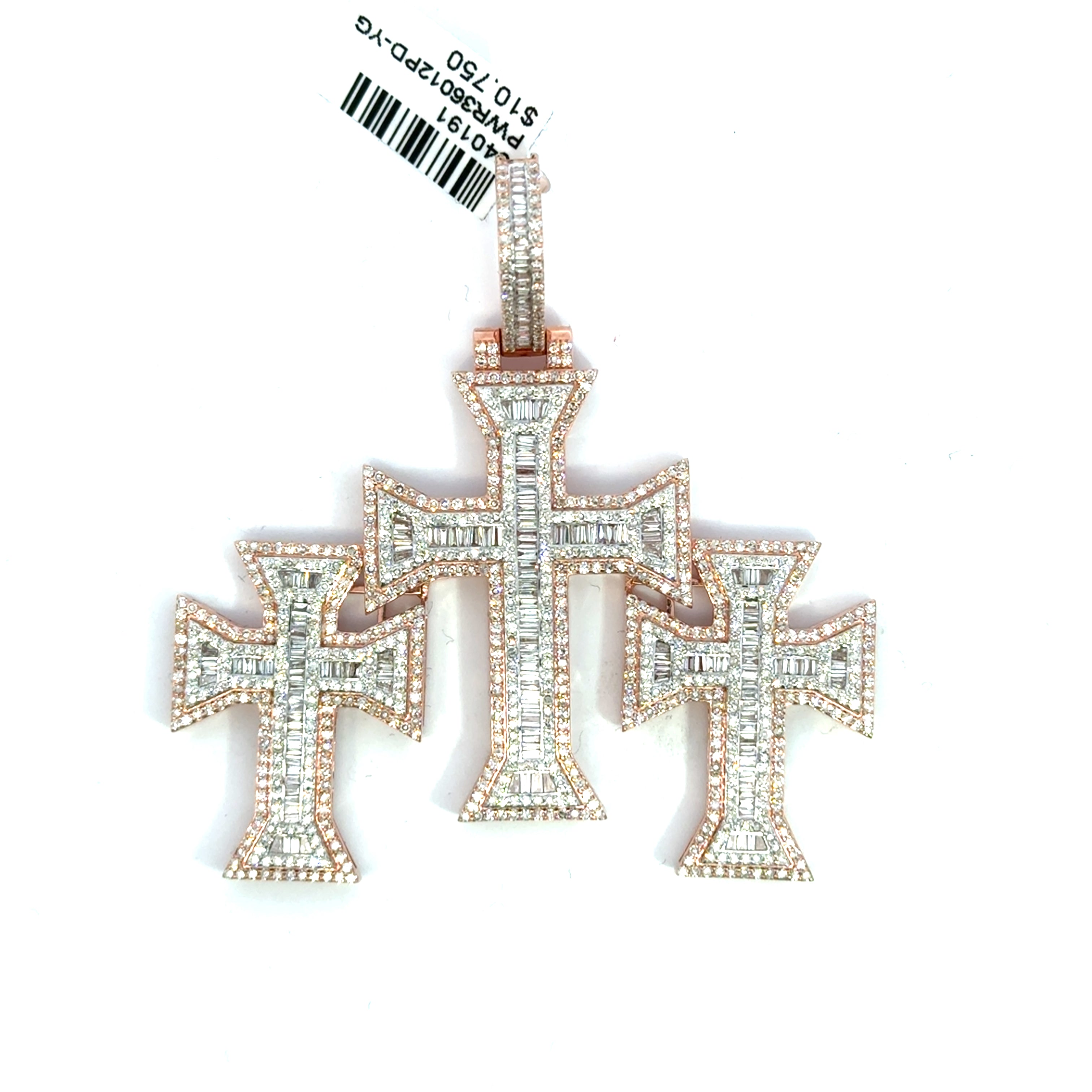Triple Cross Diamond Pendant