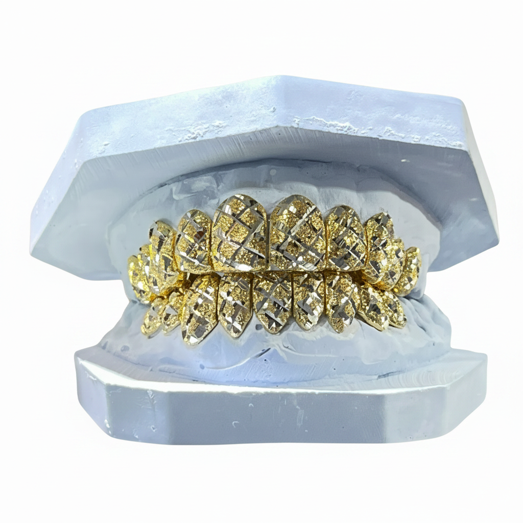 Customize Your Two-Tone Diamond Dust Diamond Cut Grill