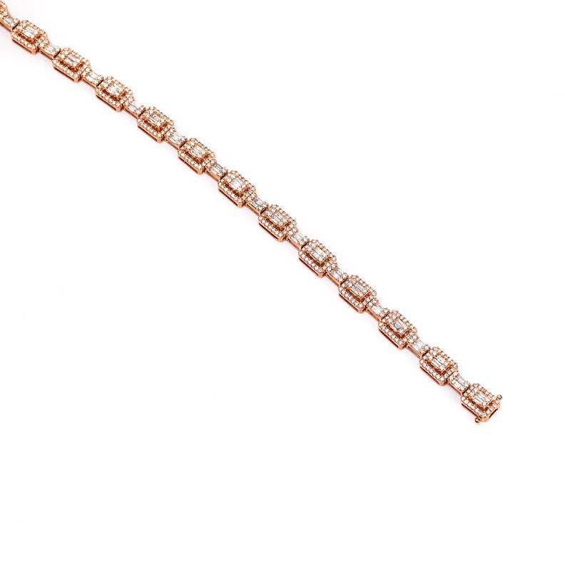 10K Baguette Diamond Bracelet