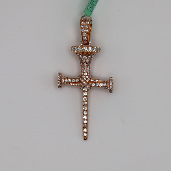 Diamond Nail Cross Pendant