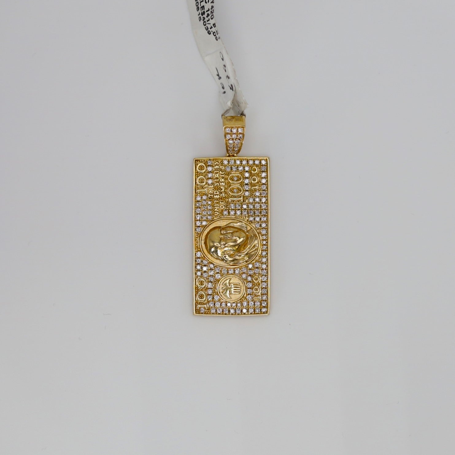 Diamond 100 Dollar Bill Pendant