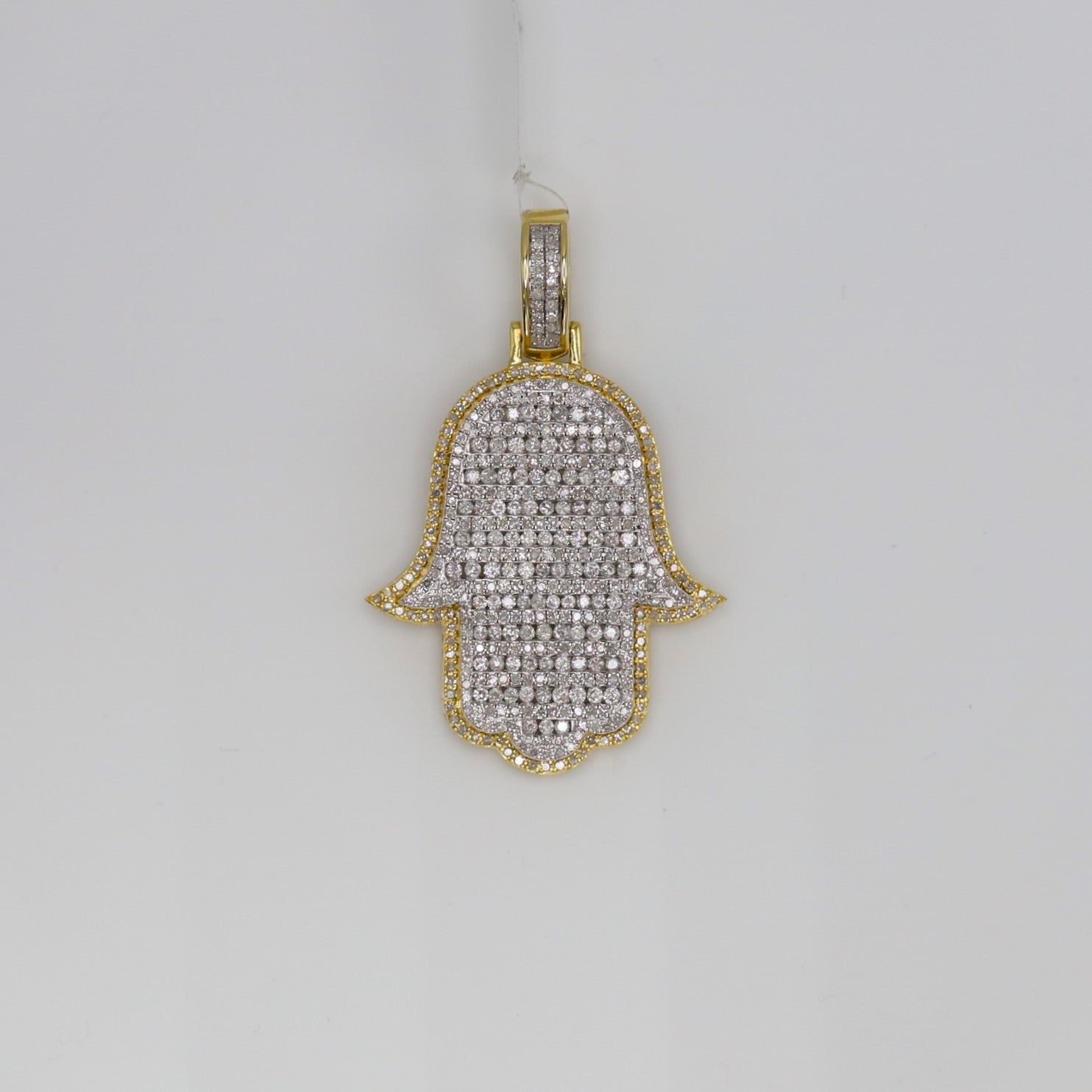 Diamond Hamsa Hand Pendant