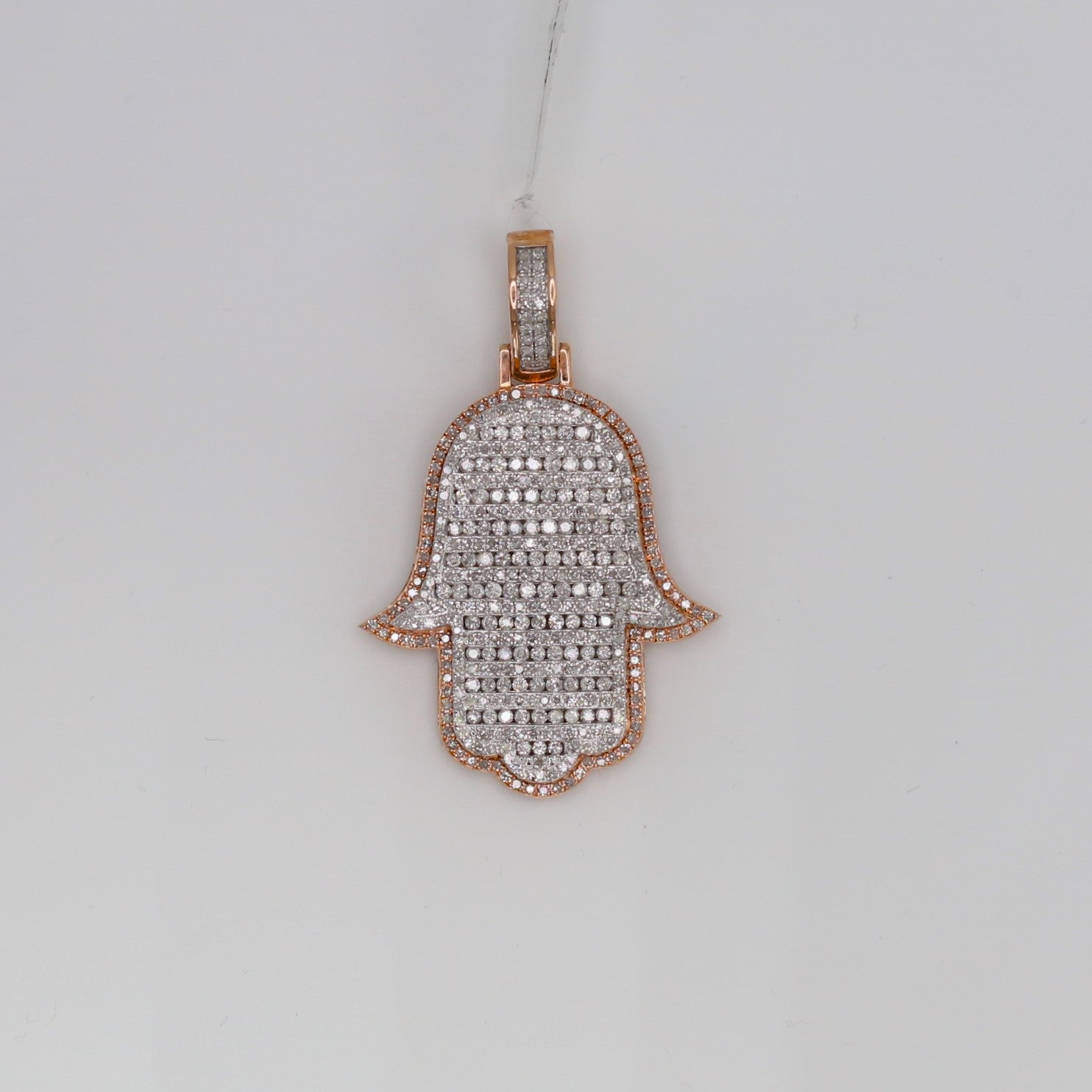 Diamond Hamsa Hand Pendant