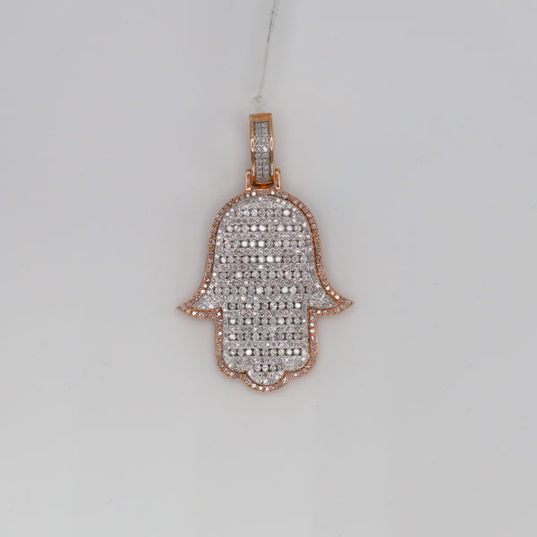 Diamond Hamsa Hand Pendant