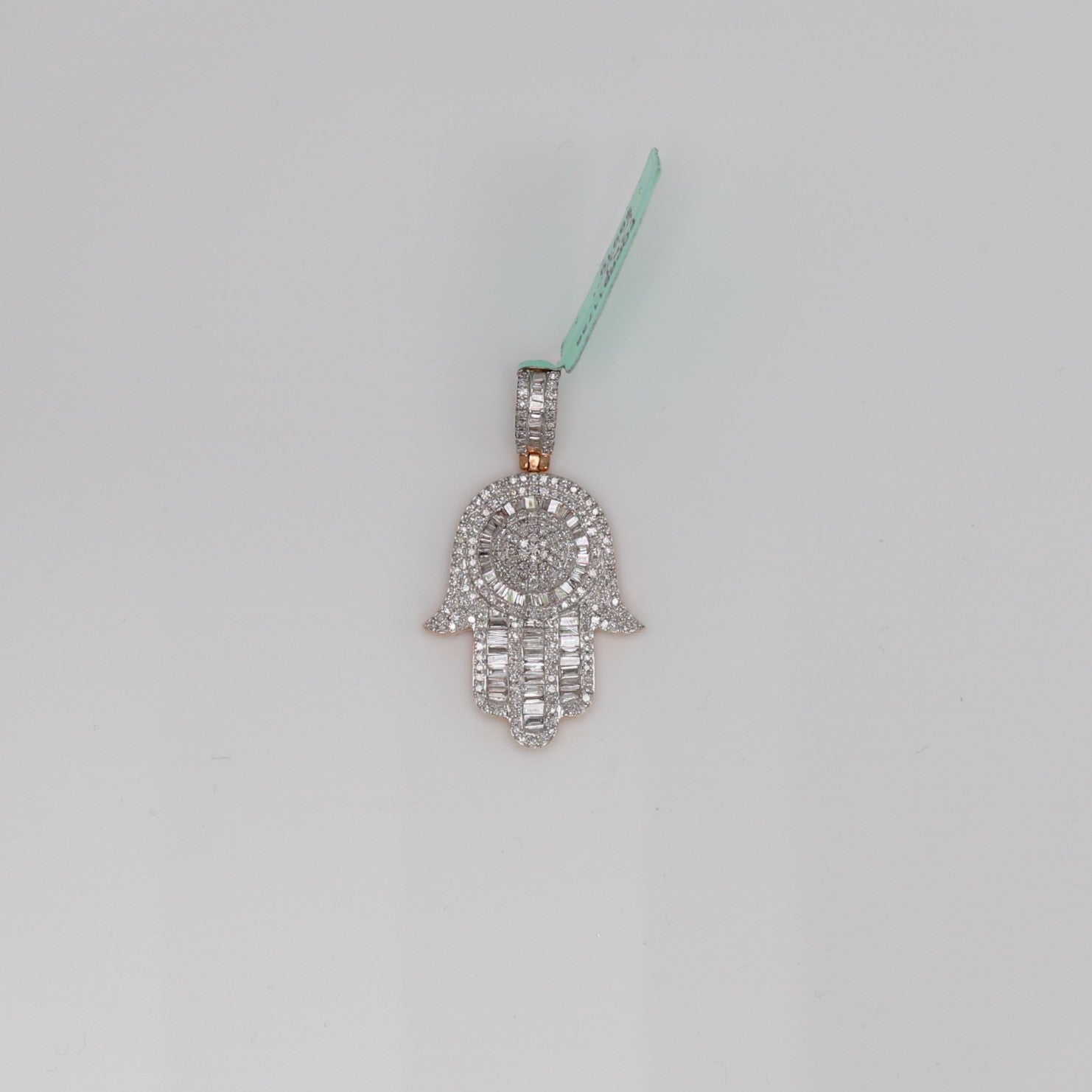 Diamond Hamsa Hand Pendant