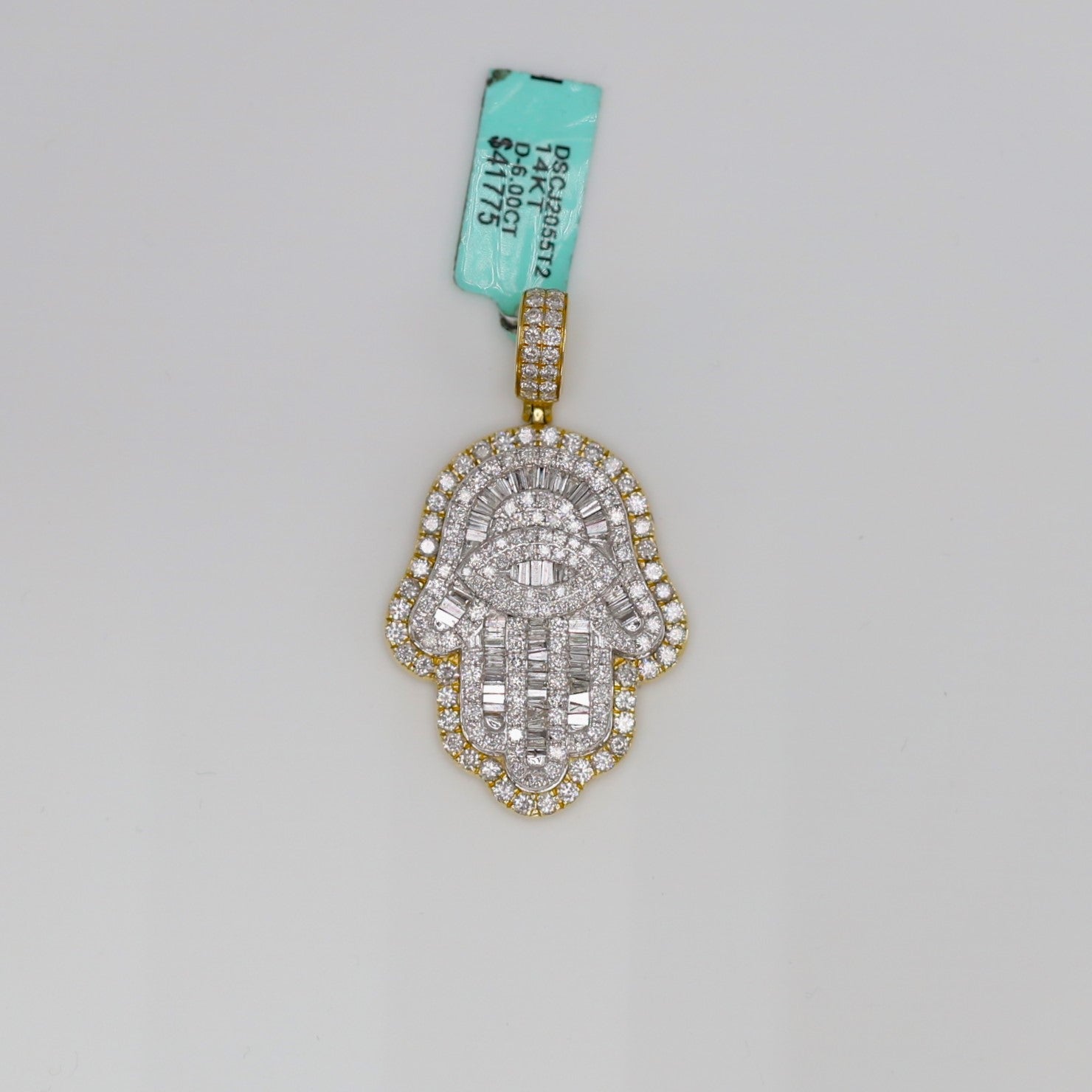 Diamond Hamsa Hand Pendant