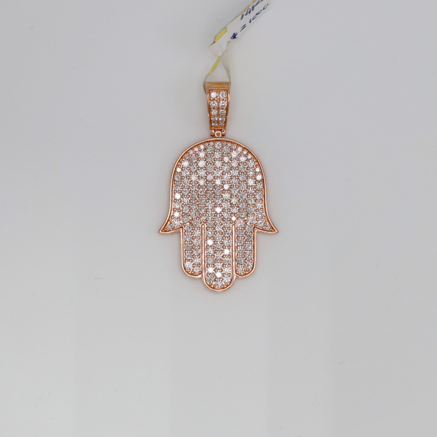 Diamond Hamsa Hand Pendant