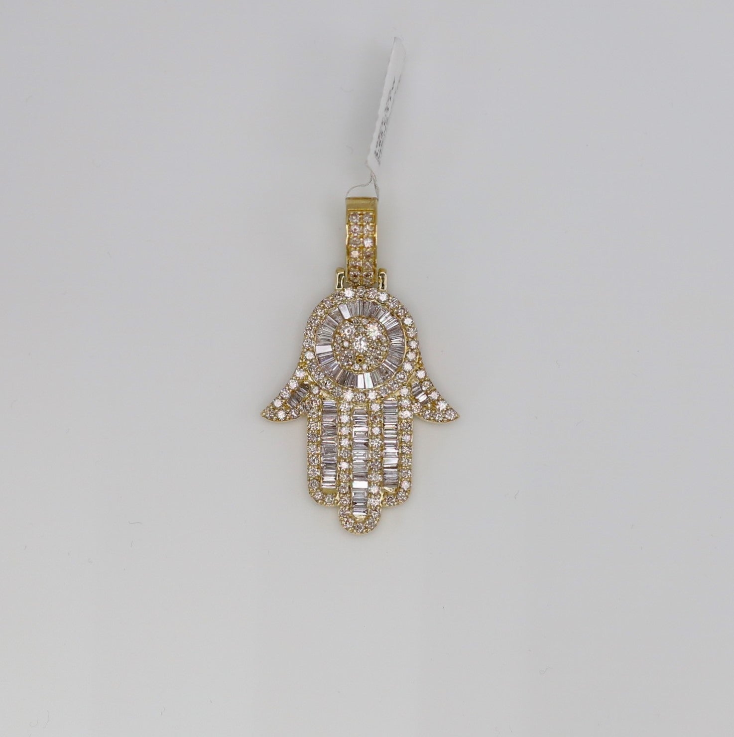 Diamond Hamsa Hand Pendant