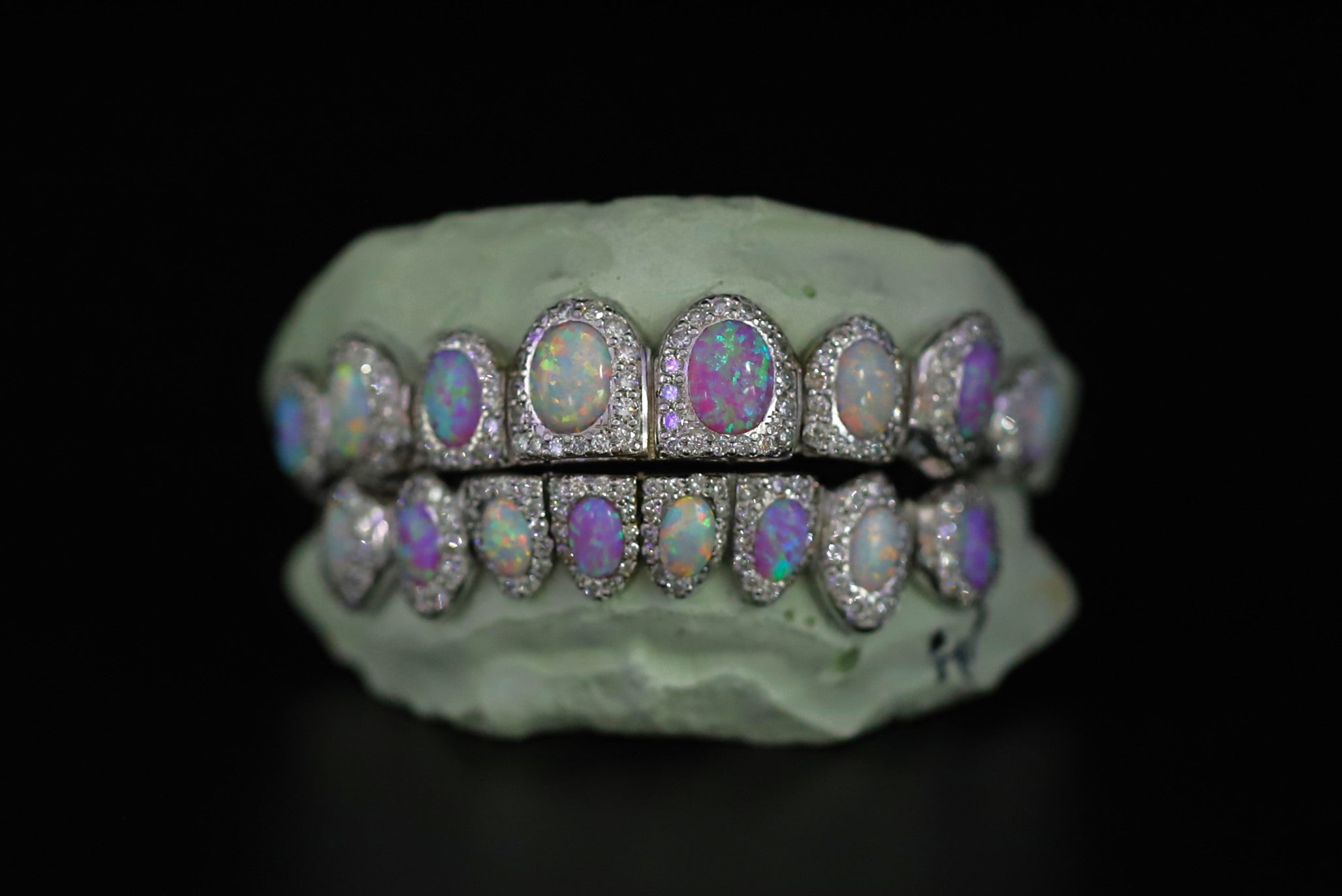 Celebrity Diamond Opal Set Grillz