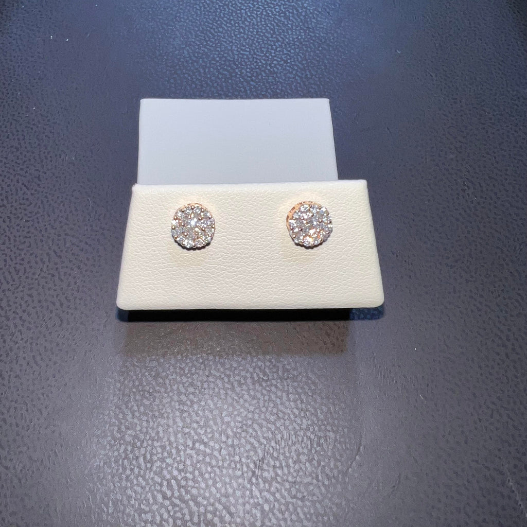14k Rose Gold Diamond Earring
