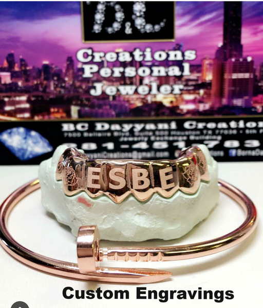8 top 8 Bottom Custom White, Yellow or Rose Gold Joker Grill from Suicide Squad