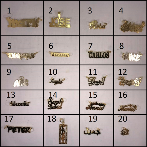 Custom Name Pendants