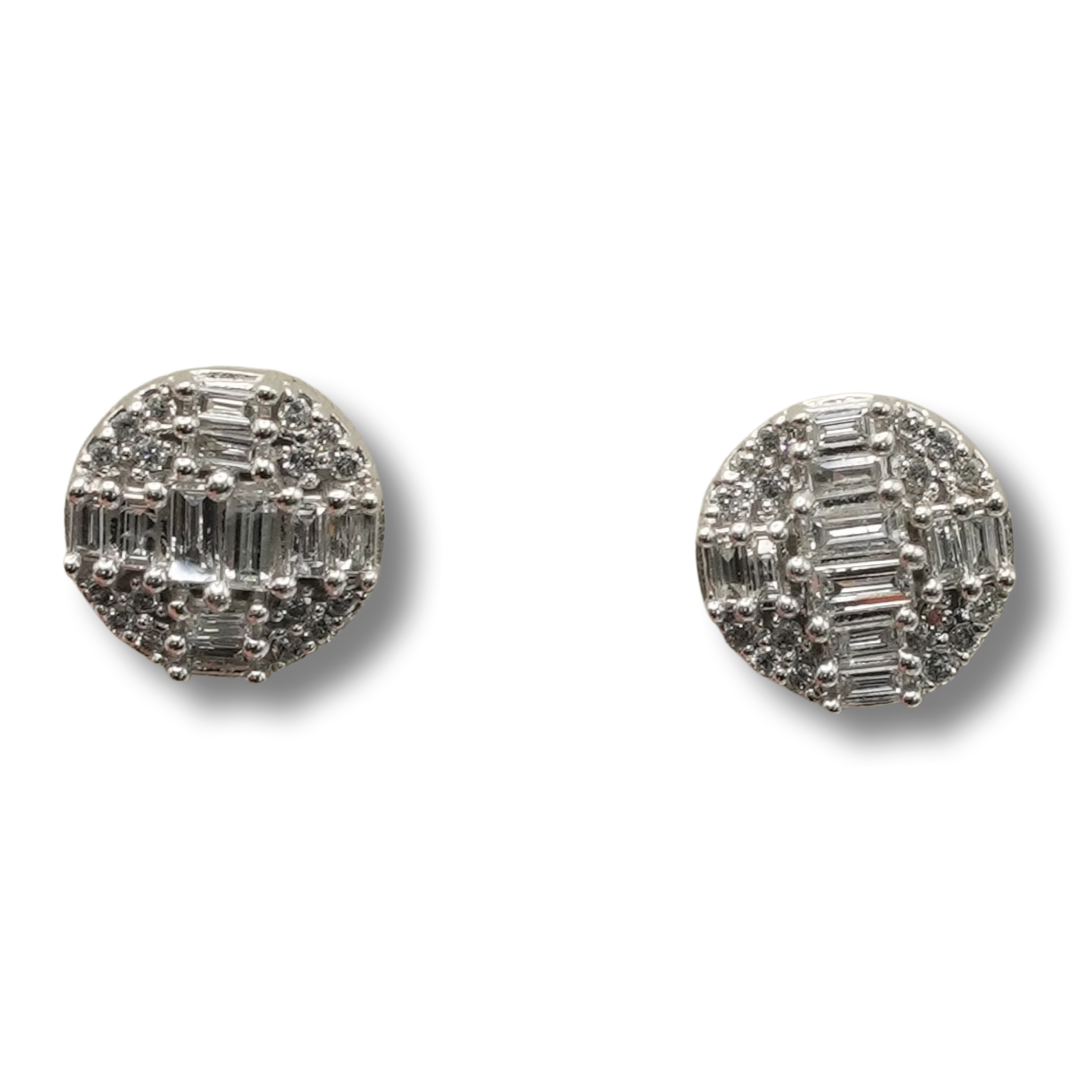 Baguette Circle Diamond Earring