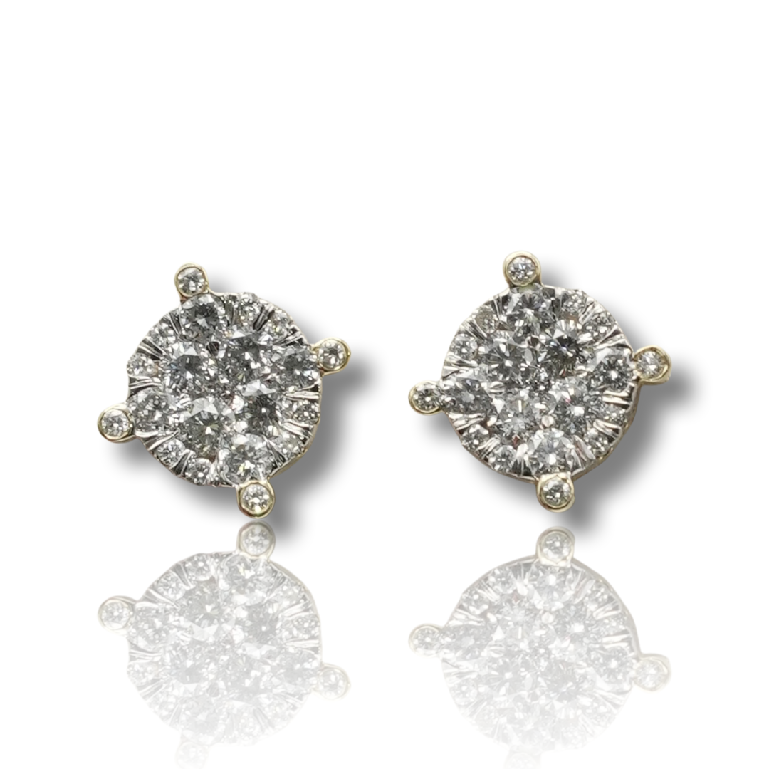 Large Cluster Diamond Earring