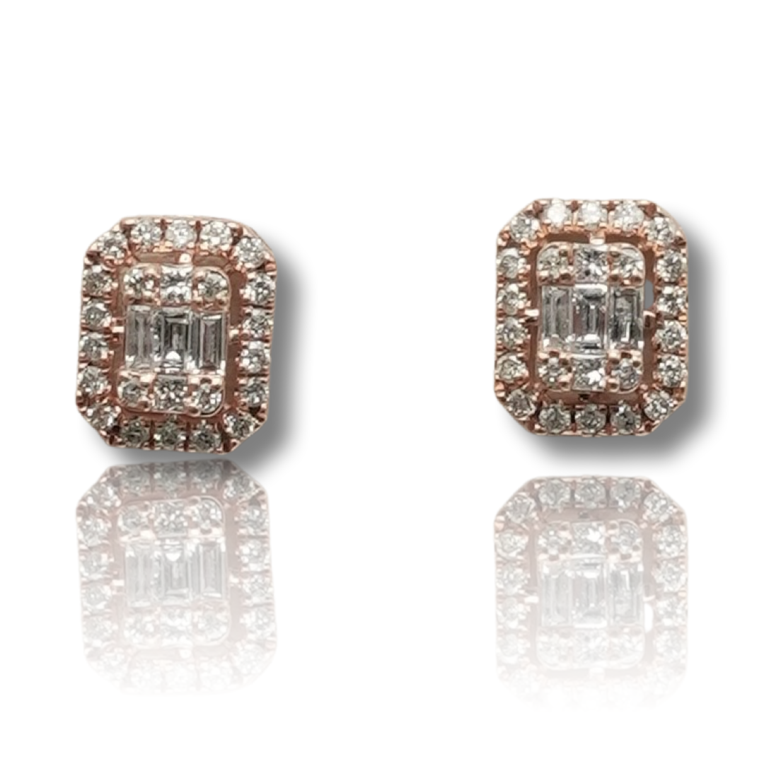 Rectangle Baguette Diamond Earring