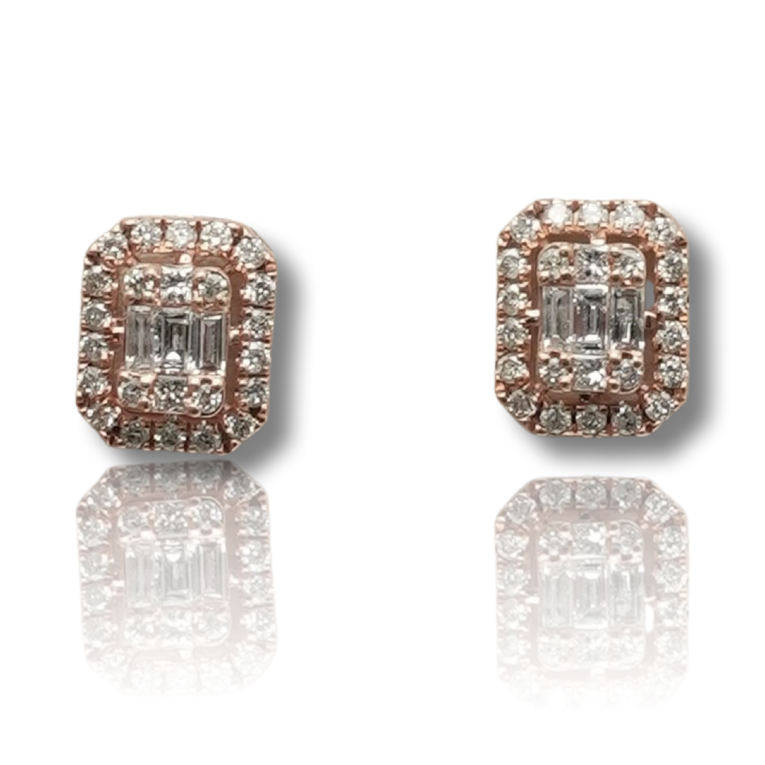 Rectangle Baguette Diamond Earring