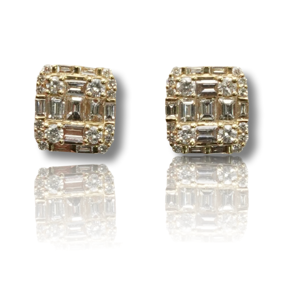 Baguette Square Diamond Earring