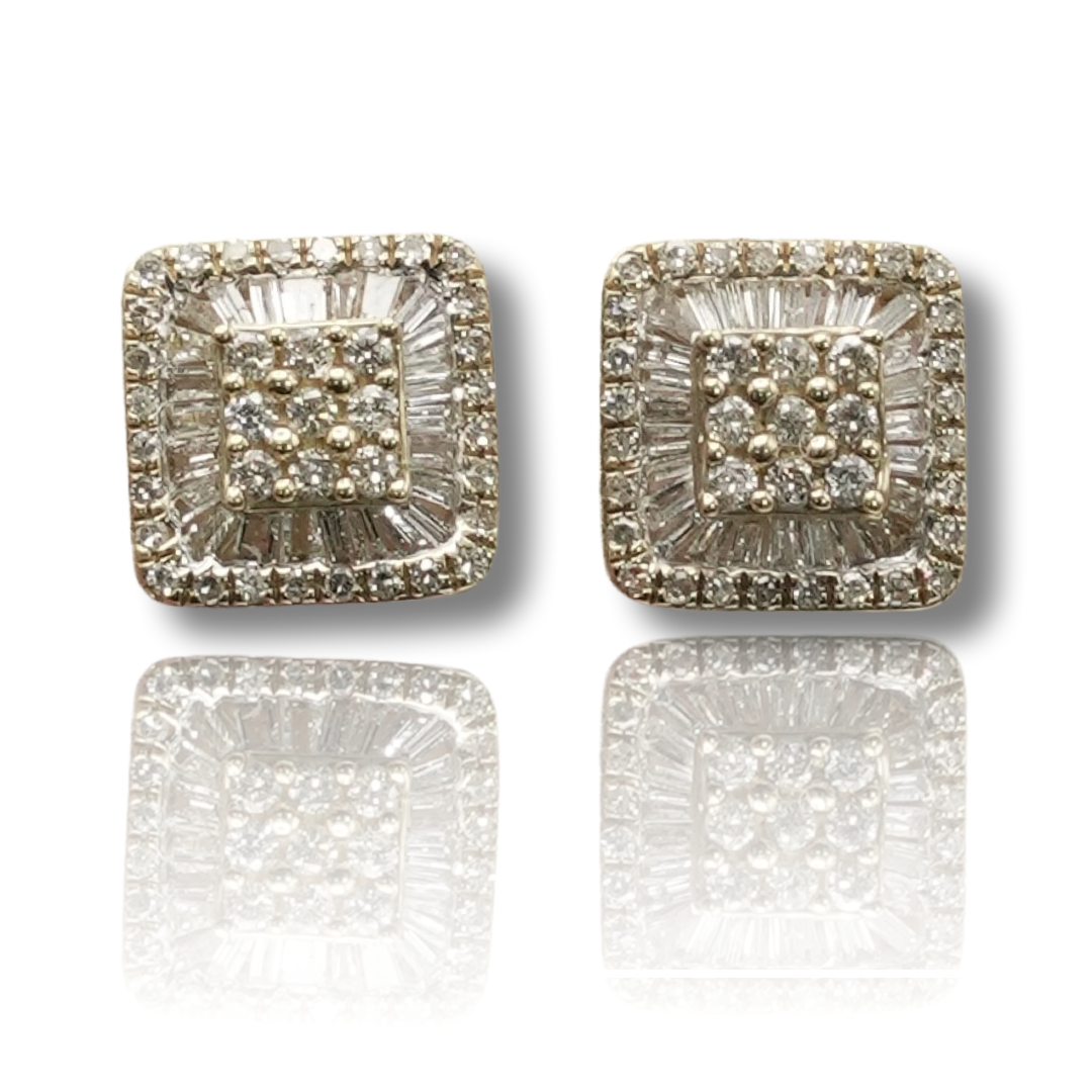 Baguette Square Diamond Earring