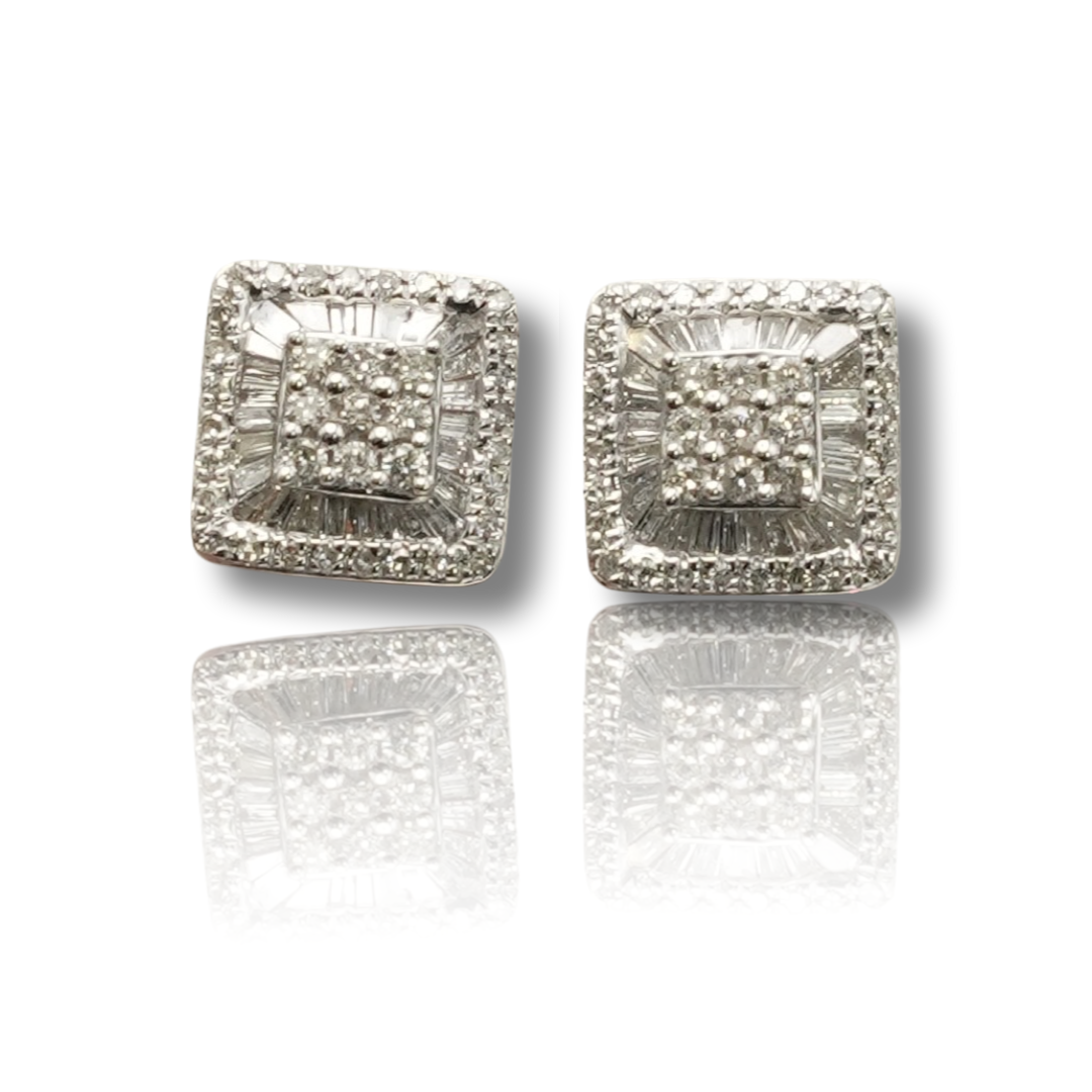 Baguette Square Diamond Earring