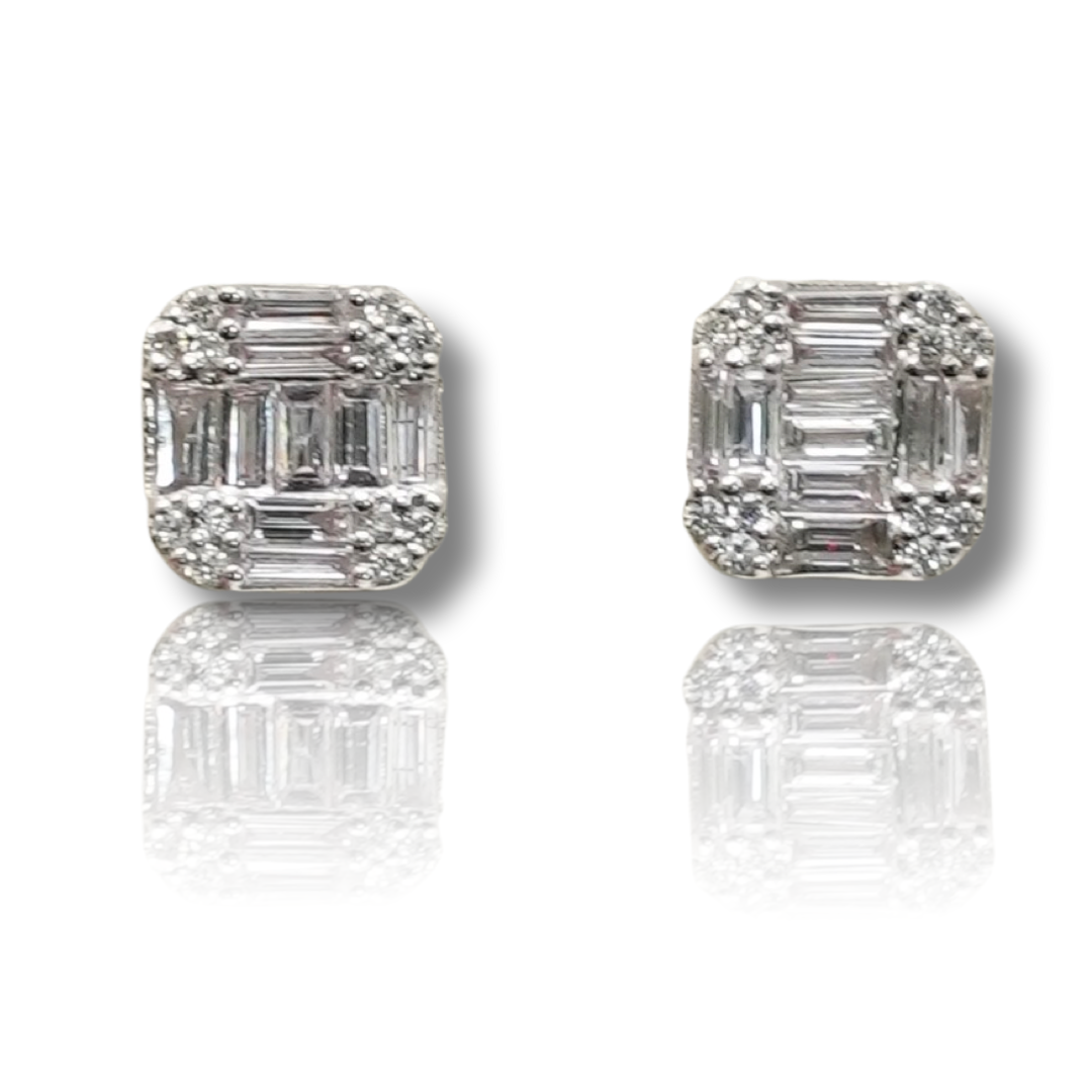 Baguette Square Diamond Earring