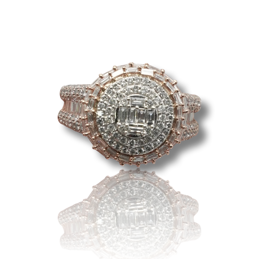 Circle Top Baguette Diamond Ring