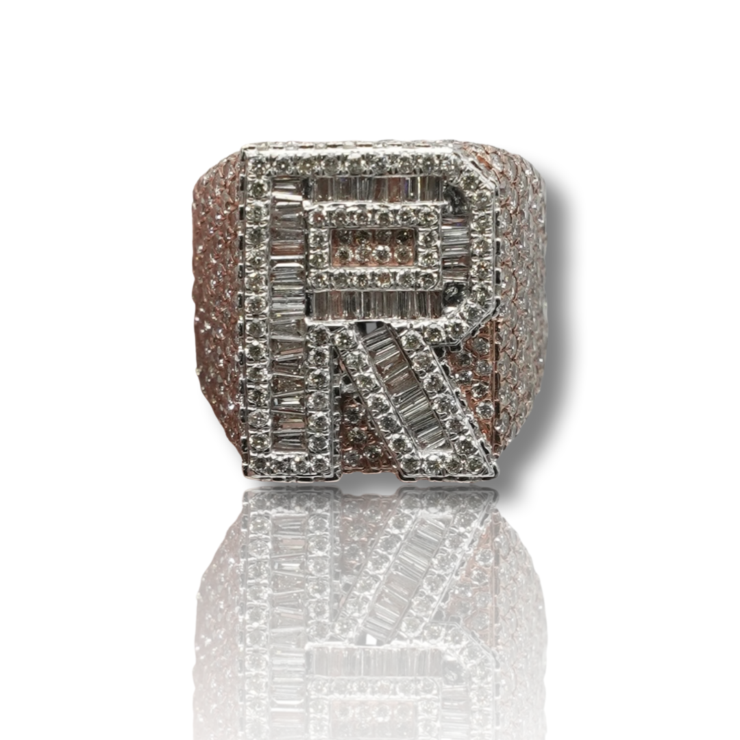 "R" Letter Diamond Ring